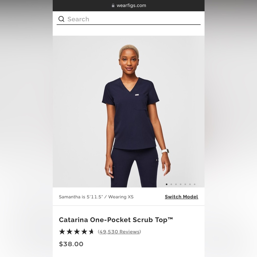 Figs Small scrub top